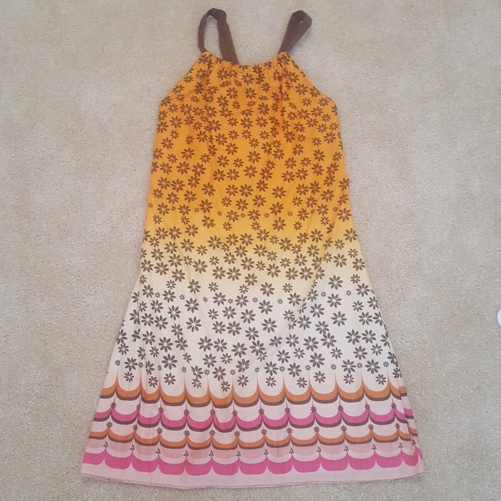 MAX STUDIO XS Orange, Brown & Pink Floral Dress